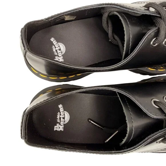 Dr. Martens Quad Black Leather Platform Derby shoes 1461 Unisex M 8 / W 9 - Picture 9 of 10